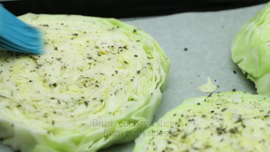 'Video thumbnail for How To Make Garlic Roasted Cabbage Wedges'