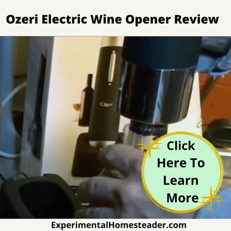 Ozeri electric wine opener in use, kitchen countertop, modern wine opener device.