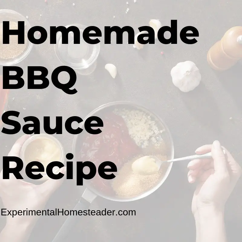 Homemade bbq sauce being made in a saucepan.