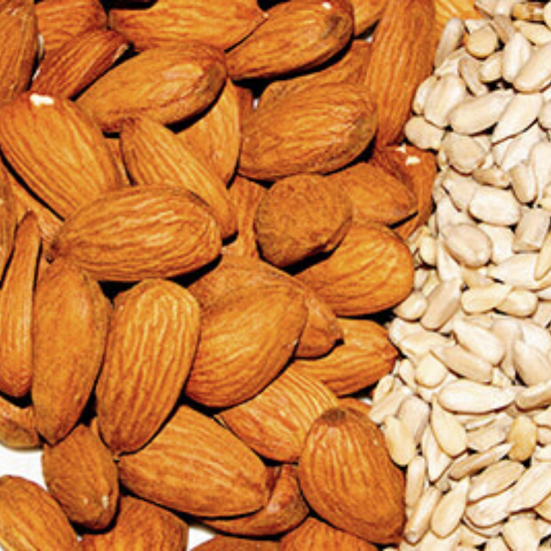 Almonds and sunflower seeds.