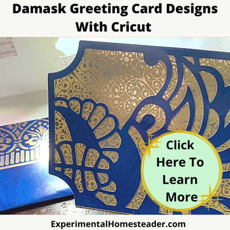 Damask greeting card with intricate cutout design and gold foil pattern, perfect for special occasions.