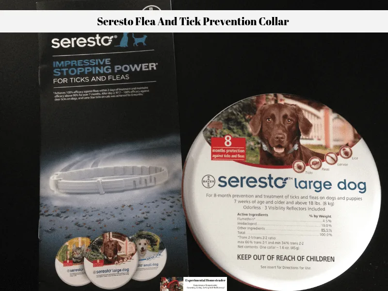 The Seresto collar case and a brochure that tells about the collar.