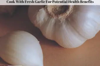 Garlic laying on a counter.