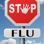 A stop sign that says Stop Flu.