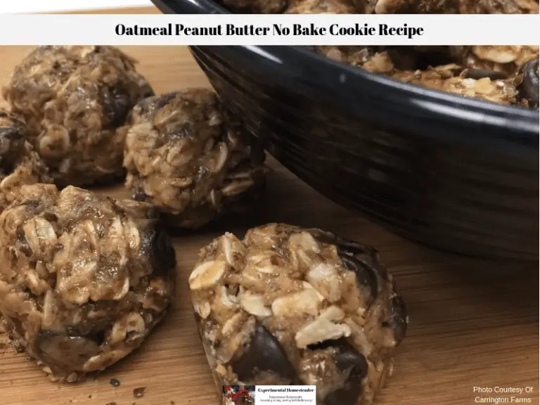 This Oatmeal Peanut Butter No Bake Cookie Recipe is ready to eat with cookies in a bowl and on a countertop.