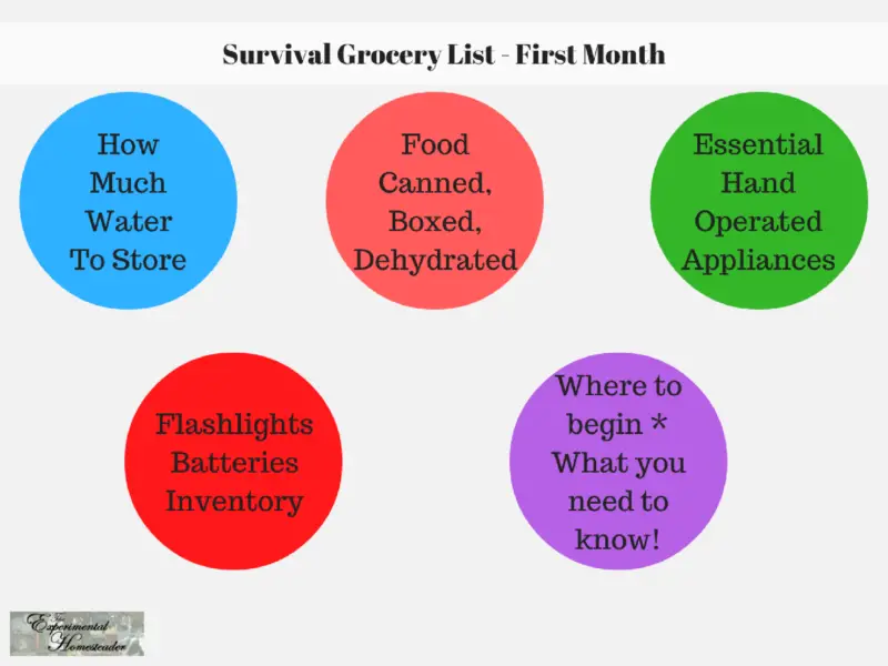 Survival Grocery List First Month Experimental Homesteader