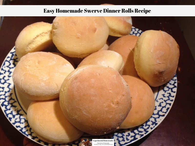 Homemade Swerve Dinner Rolls on a plate ready to eat.
