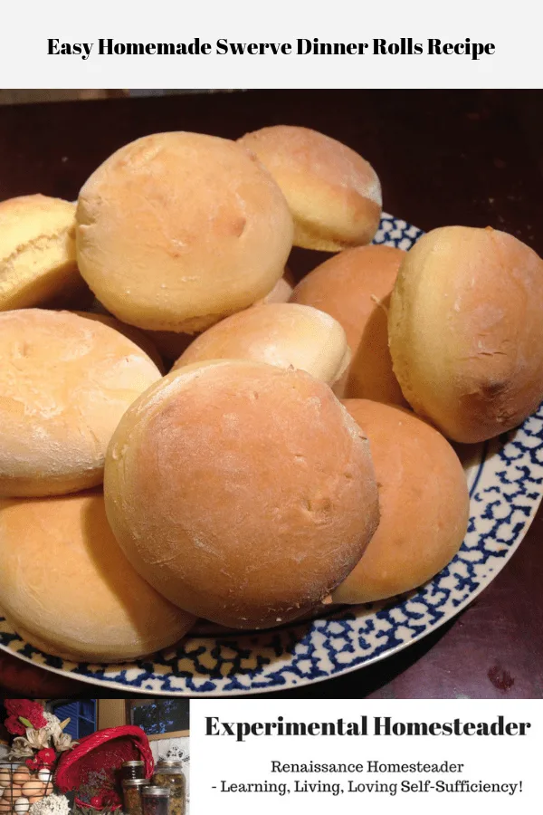 Homemade Swerve Dinner Rolls on a plate ready to eat.