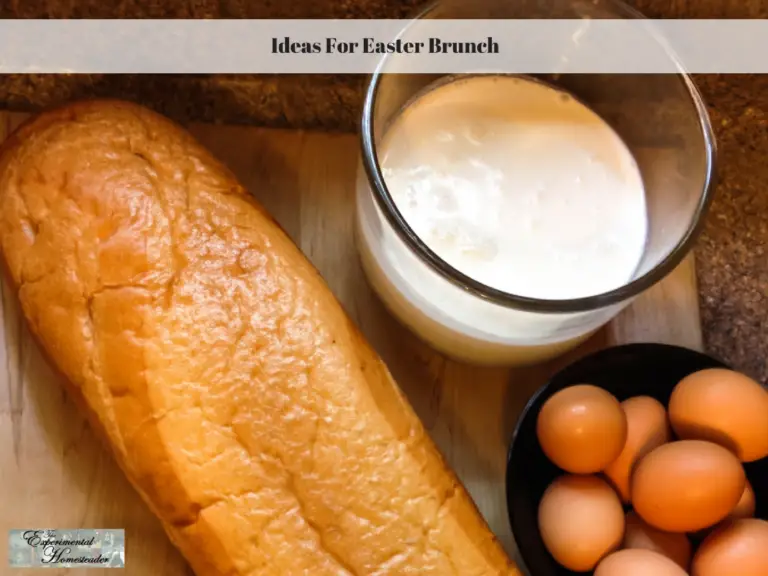 French bread, milk and eggs on a cutting board.