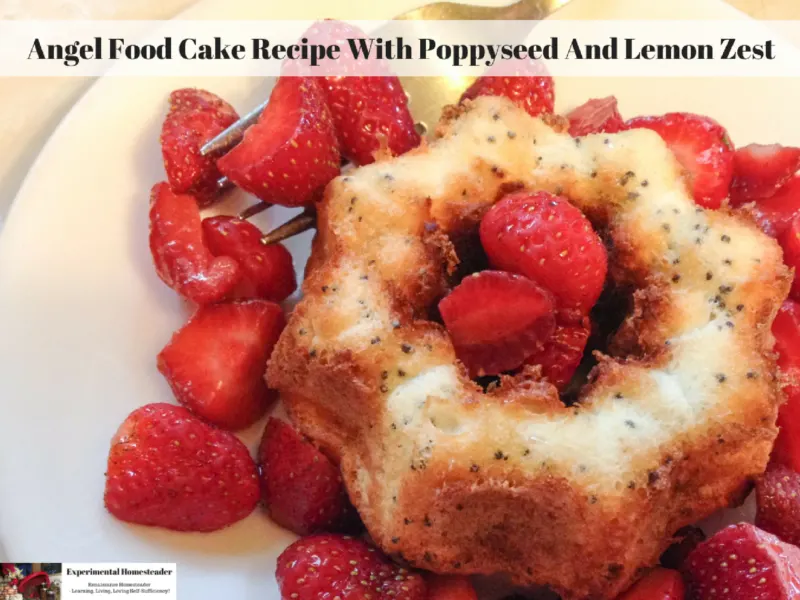 Angel Food Cake Recipe With Poppyseed And Lemon Zest Experimental Homesteader 0306