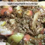 Apple Crisp in a cast iron dutch oven.