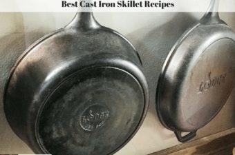 Cast Iron skillets hanging on a wall.