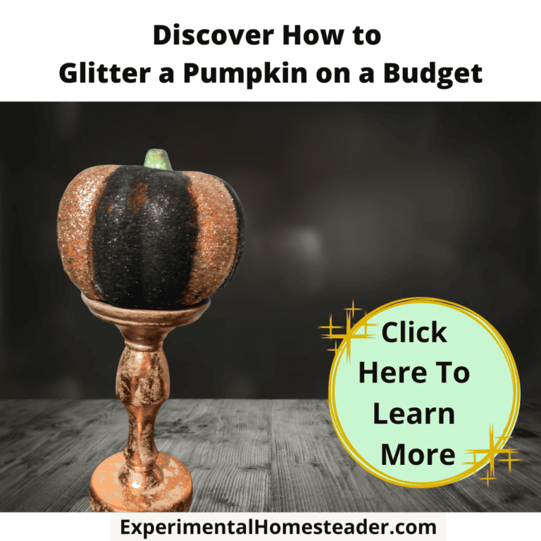 Gilded pumpkin decoration on a rustic stand for Thanksgiving and fall home decor.