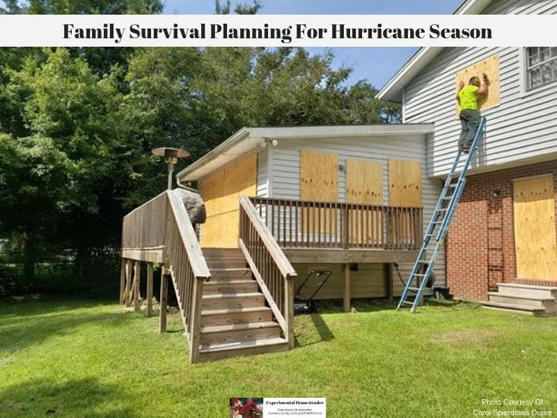 A home being boarded up in preparation for a hurricane.