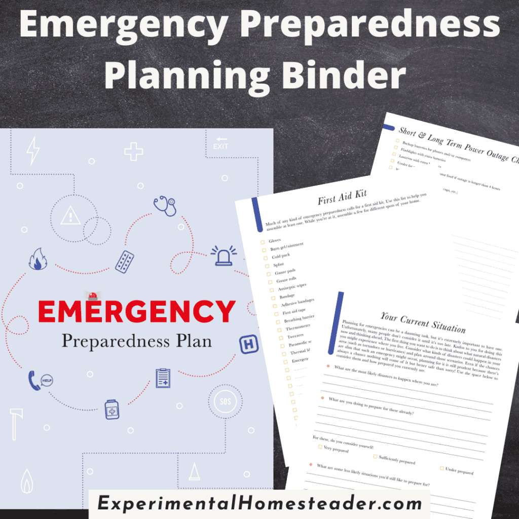 Emergency preparedness plan binder for disaster readiness and safety planning.
