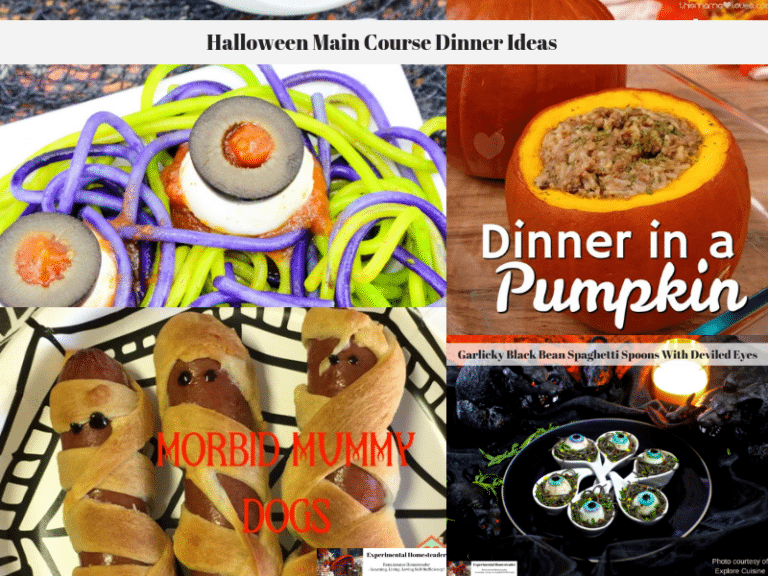 Halloween main course dinner ideas collage.