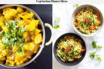 Two different vegetarian meals ready to serve.