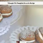Whoopie Pies on a place with a glass of milk sitting alongside.