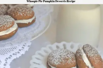 Whoopie Pies on a place with a glass of milk sitting alongside.