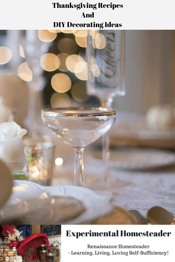 A thanksgiving table set with white and gold tableware and a white pumpkin.