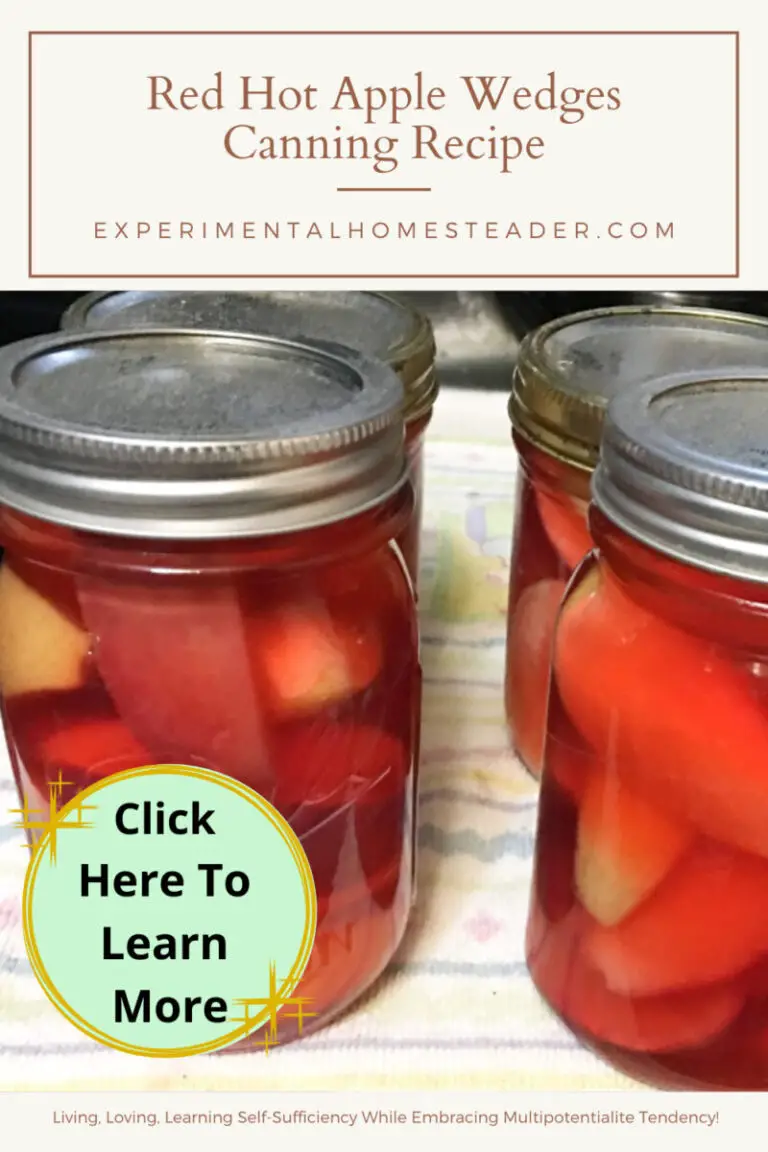 Red Hot Apple Wedges Canning Recipe - Experimental Homesteader