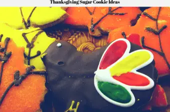 Decorated sugar cookies on a plate.