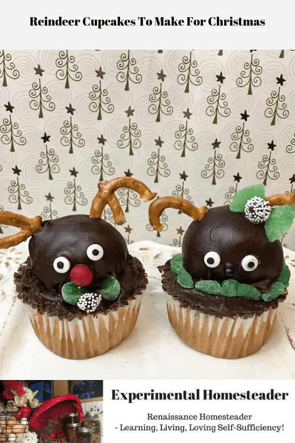 Reindeer cupcakes to make for Christmas completed and ready to eat.