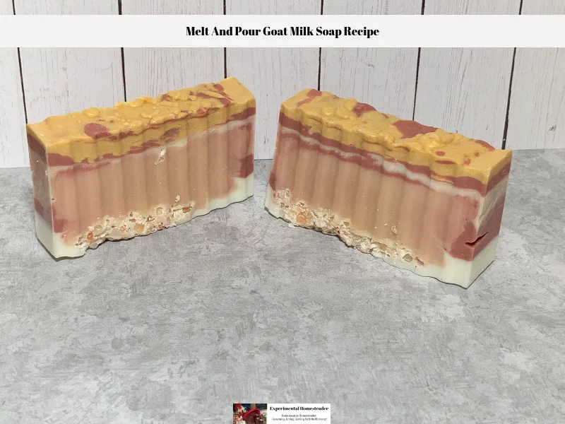 The finished bars of soap made using this melt and pour goat milk soap recipe.