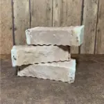 Cut bars of this vanilla soap recipe with goat milk and shea butter.