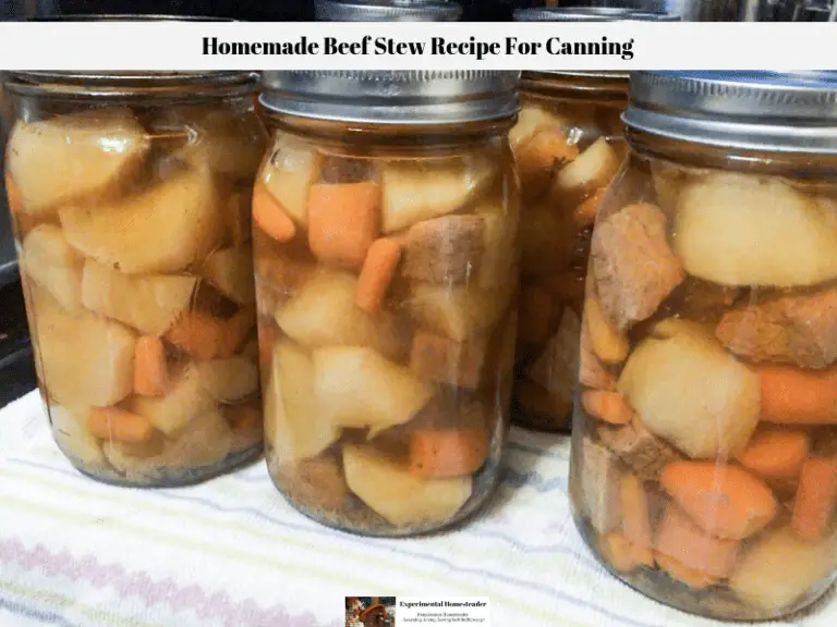 Beef stew in canning jars.