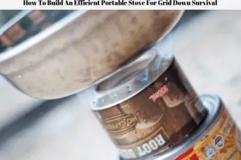 An Efficient Portable Stove For Grid Down Survival with a frying pan sitting on top of it.
