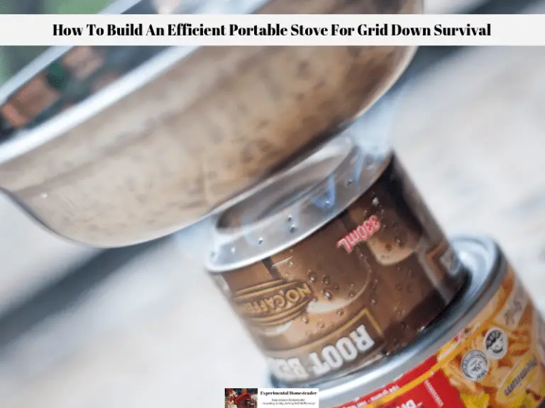 An Efficient Portable Stove For Grid Down Survival with a frying pan sitting on top of it.