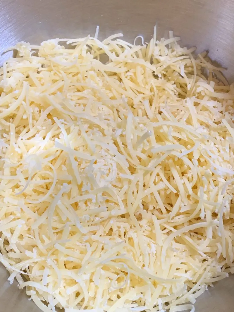 The Mahon hard cured cheese shredded.