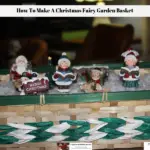 The completed Christmas Fairy Garden Basket on display.