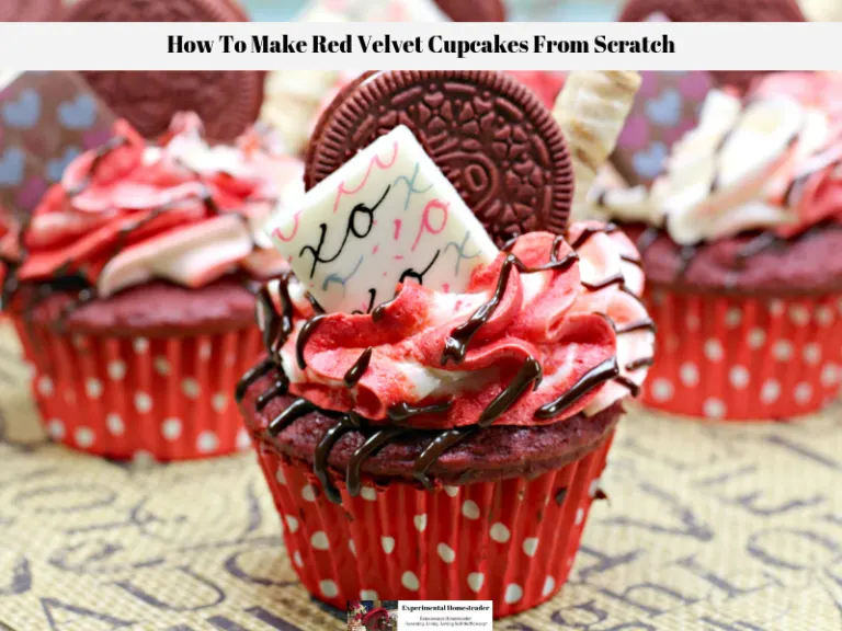 A decorated ready to eat red velvet cupcake.