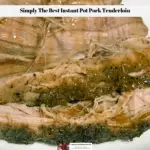 The cooked instant pot pork tenderloin sliced and ready to serve.
