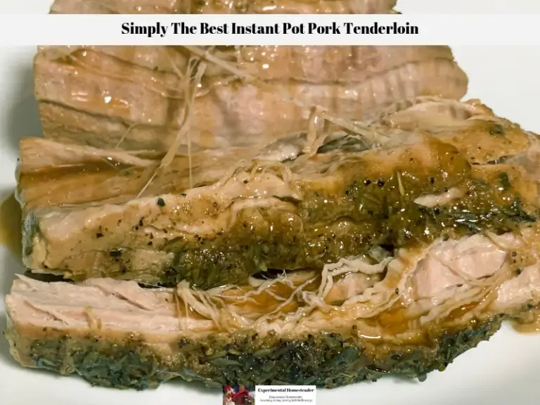 The cooked instant pot pork tenderloin sliced and ready to serve.