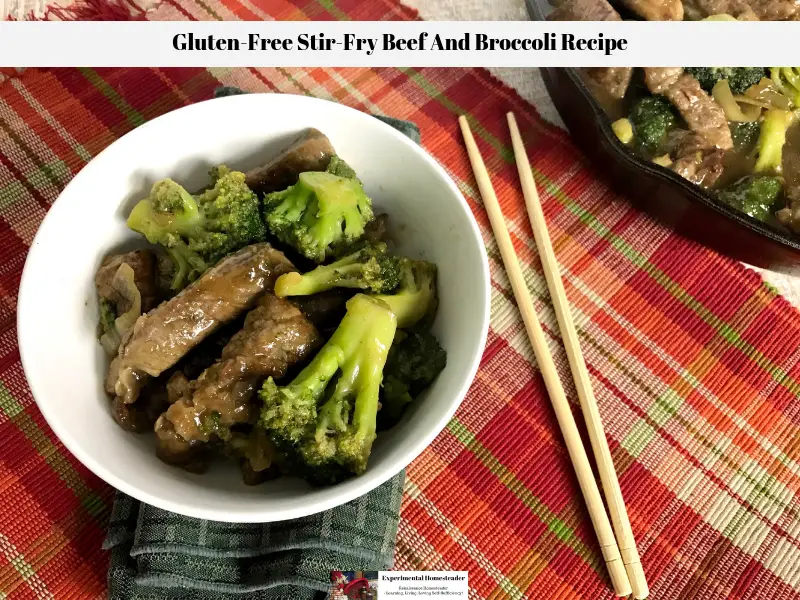 The stir-fry beef and broccoli recipe in a dish ready to be eaten.