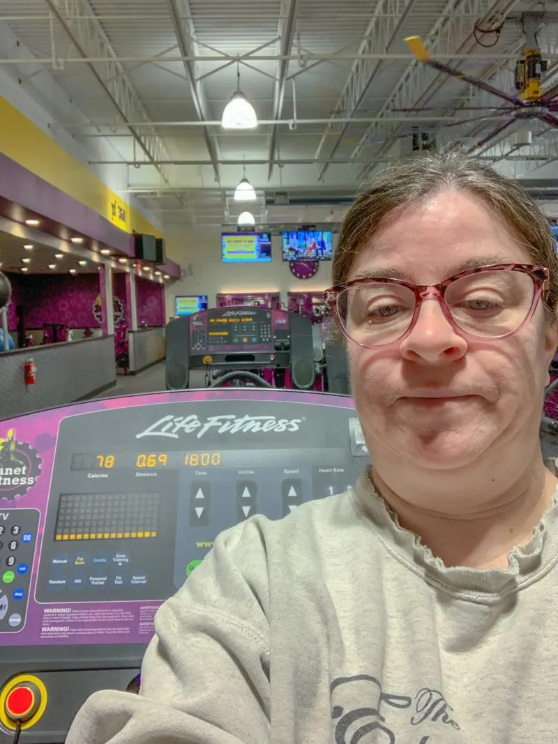 Sheri Ann Richerson after working out on the treadmill at Planet Fitness.