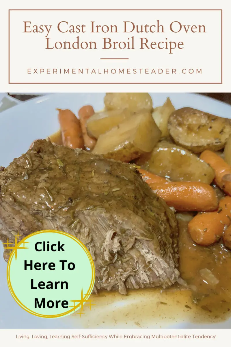 Easy Cast Iron Dutch Oven London Broil Recipe - Experimental Homesteader