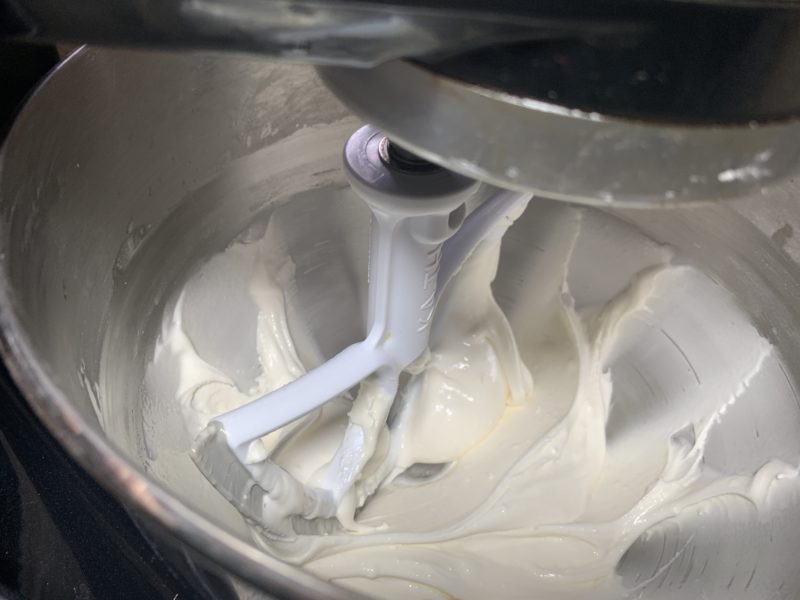 The Royal Icing being mixed.