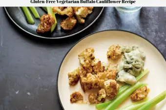 The buffalo cauliflower on a plate ready to be eaten.