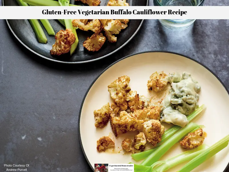 The buffalo cauliflower on a plate ready to be eaten.