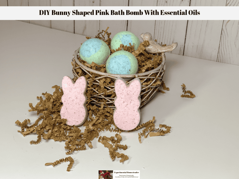 Bunny bath bombs sitting in front of a nest filled with bird egg bath bombs.
