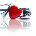A stethoscope and a heart.