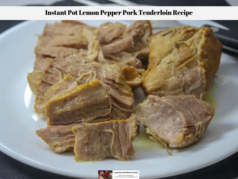 The lemon pepper pork tenderloin on a plate ready to serve.