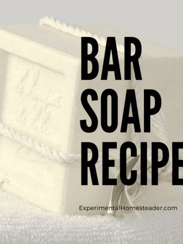 A basic bar of soap made using a bar soap recipe.