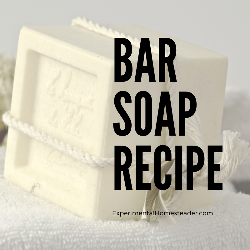 A basic bar of soap made using a bar soap recipe.