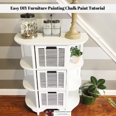 The completed piece using this easy DIY furniture painting chalk paint tutorial.