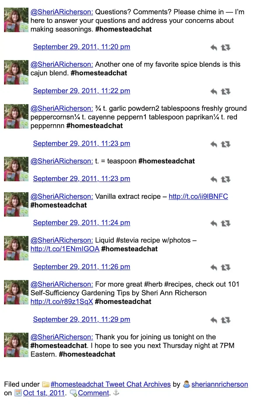 homesteadchat tweetchat archives homemade spice blends